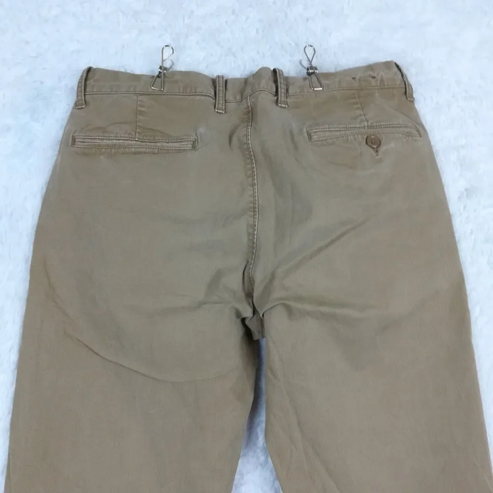 J. Crew Mens Pants Sutton‎ Chino Flex Straight Fit Brown Tan Stretch 31x32